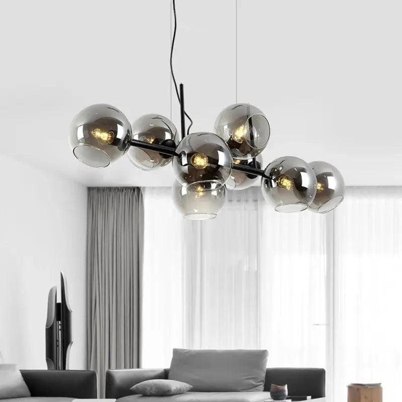 Hanna – Modern Dimmable LED Pendant Light with Glass Ball Design for Dining Tables and Bars Monalume.com