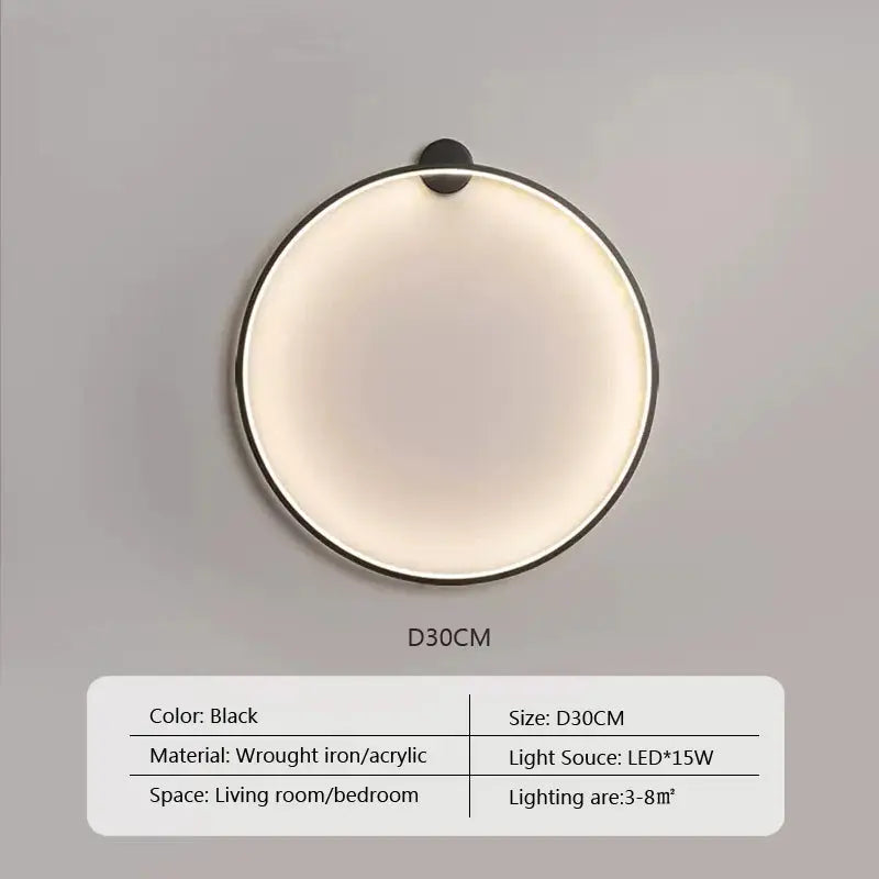 Luna – Modern Minimalist Dimmable LED Ring Wall Lamp for Sleek, Ambient Lighting Monalume