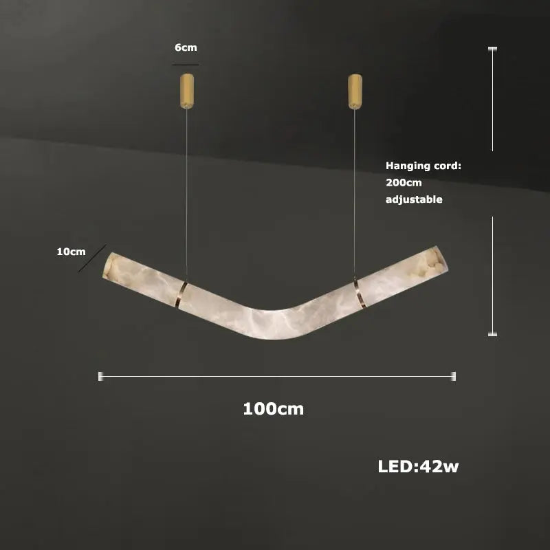 Hasteinn – Dimmable LED Pendant Light with Creative Marble Tube Design for Dining Tables and Bars Monalume.com