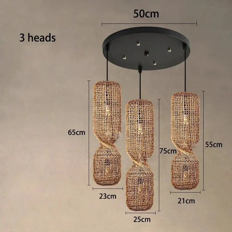 Kira – Vintage-Style Wicker LED Pendant Light for Classic, Cozy Spaces Monalume