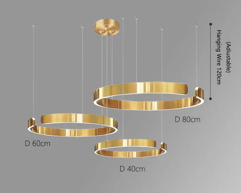 Alberte – Modern Luxury C-Ring Dimmable LED Pendant Lamp Monalume