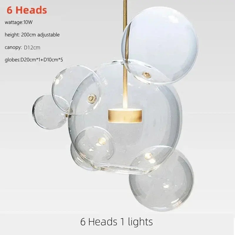Edzard – Unique Glass Bubble Dimmable LED Pendant Light for Modern Interiors Monalume.com