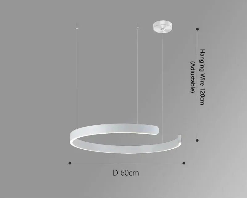 Alberte – Modern Luxury C-Ring Dimmable LED Pendant Lamp Monalume