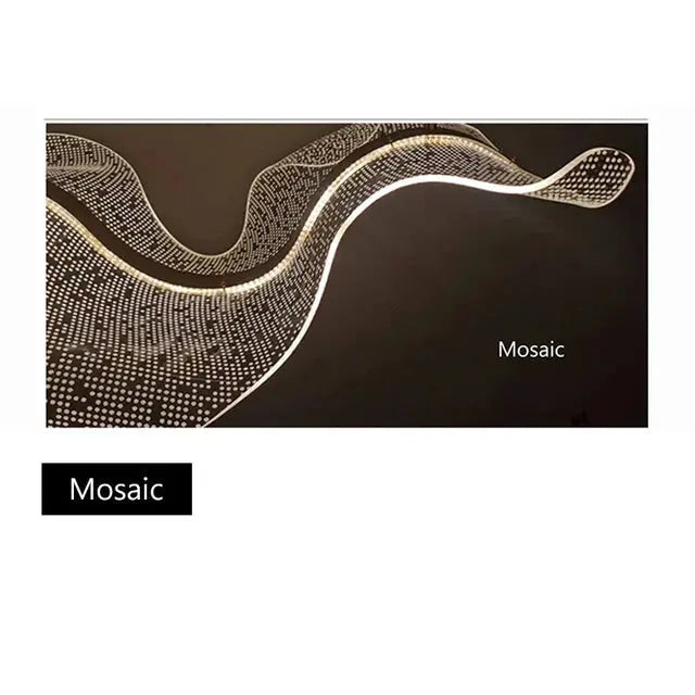 Erik – Dimmable Nordic LED Pendant Light with Creative Long Wave Design for Dining Tables and Bars Monalume.com