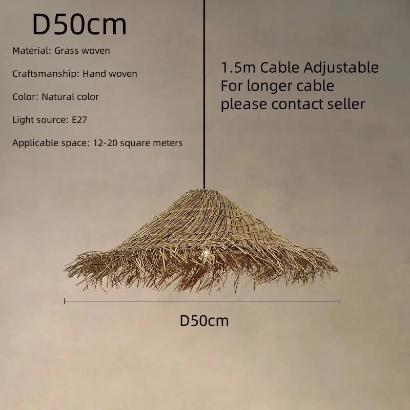 Henrick – Handmade Rattan LED Pendant Light for Natural and Boho Interiors Monalume.com
