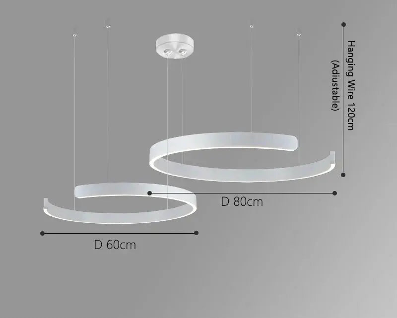 Alberte – Modern Luxury C-Ring Dimmable LED Pendant Lamp Monalume