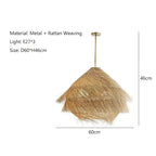 Elva – Handmade Retro Rattan LED Pendant Light for Warm, Stylish Spaces Monalume