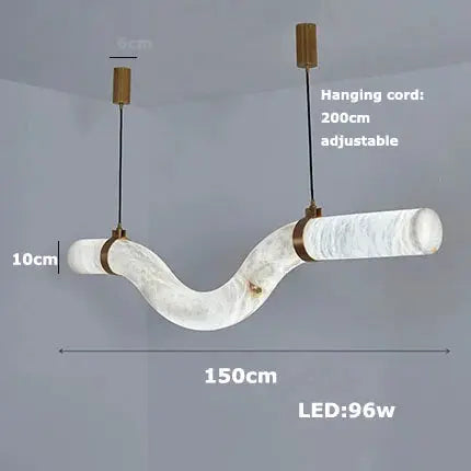 Hasteinn – Dimmable LED Pendant Light with Creative Marble Tube Design for Dining Tables and Bars Monalume.com