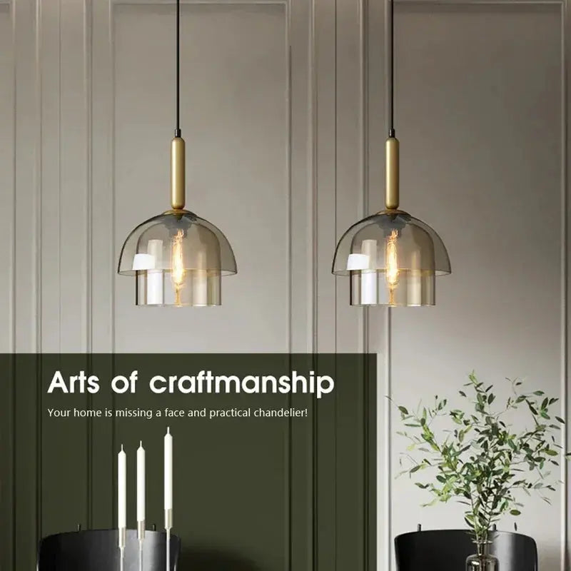Selene – Modern Amber Glass LED Pendant Lamp Lampasa.com
