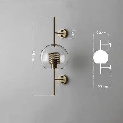 Sola – Modern Industrial LED Wall Light with Glass Shade Lampasa.com