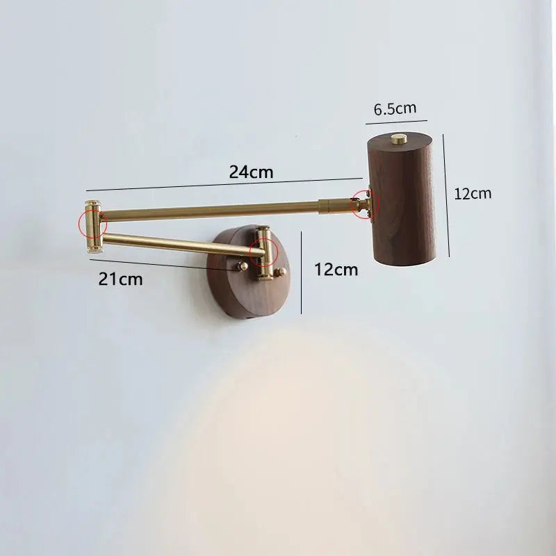 Virean – Modern Wooden Arm Pull Switch LED Wall Lamp Lampasa.com