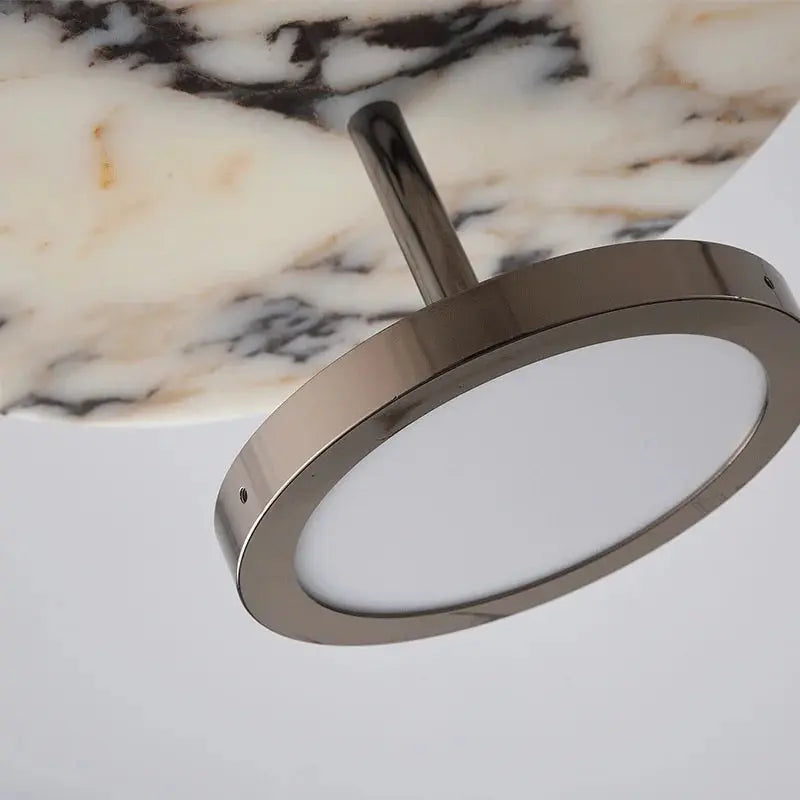 Noel – Luxury Black LED Pendant Light with Round Natural Stone Design Lampasa.com