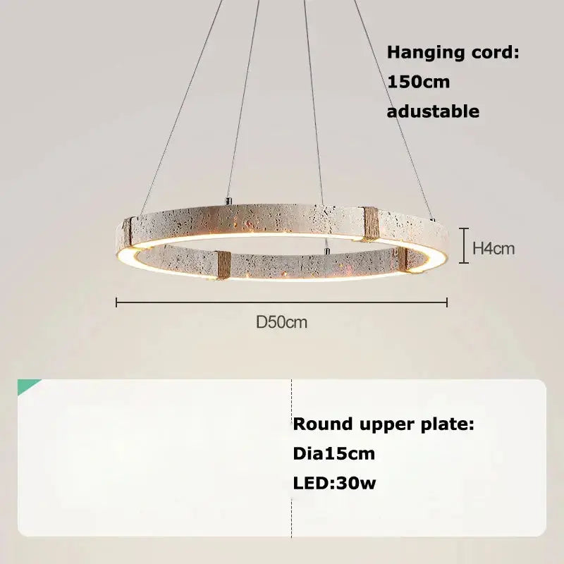 Arvid – Dimmable LED Pendant Light with Natural Stone Design for Modern Interiors Monalume.com