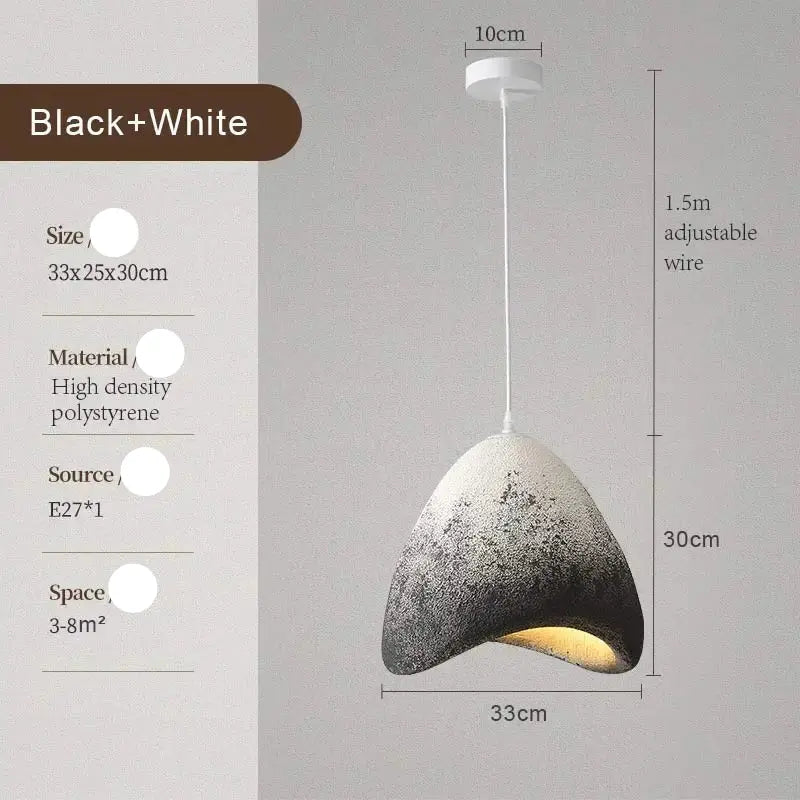 Kaia – Handmade Japandi Wabi-Sabi LED Pendant Light for Serene, Minimalist Interiors Monalume.com