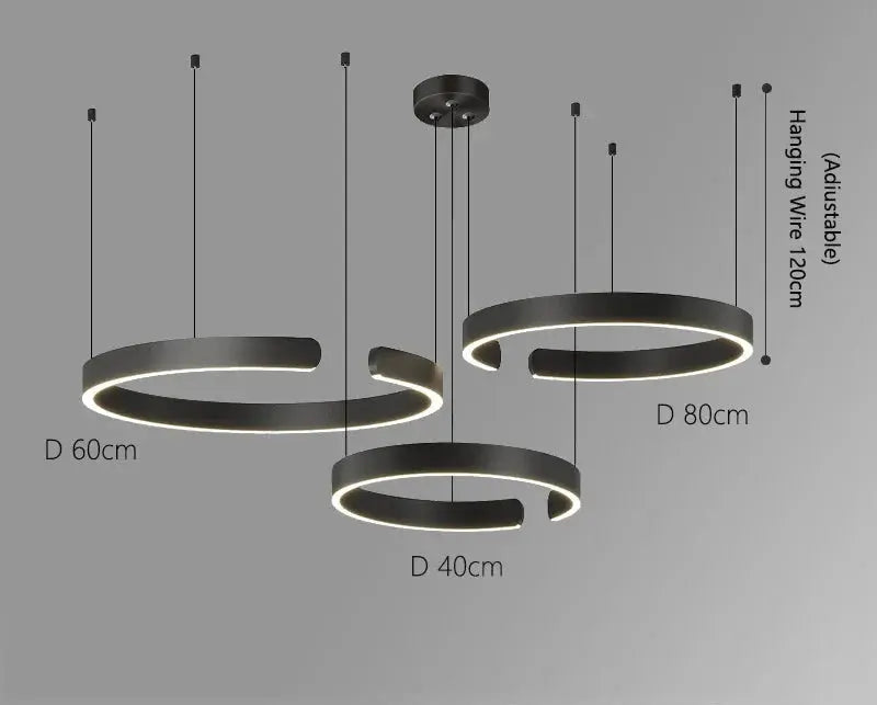 Alberte – Modern Luxury C-Ring Dimmable LED Pendant Lamp Monalume
