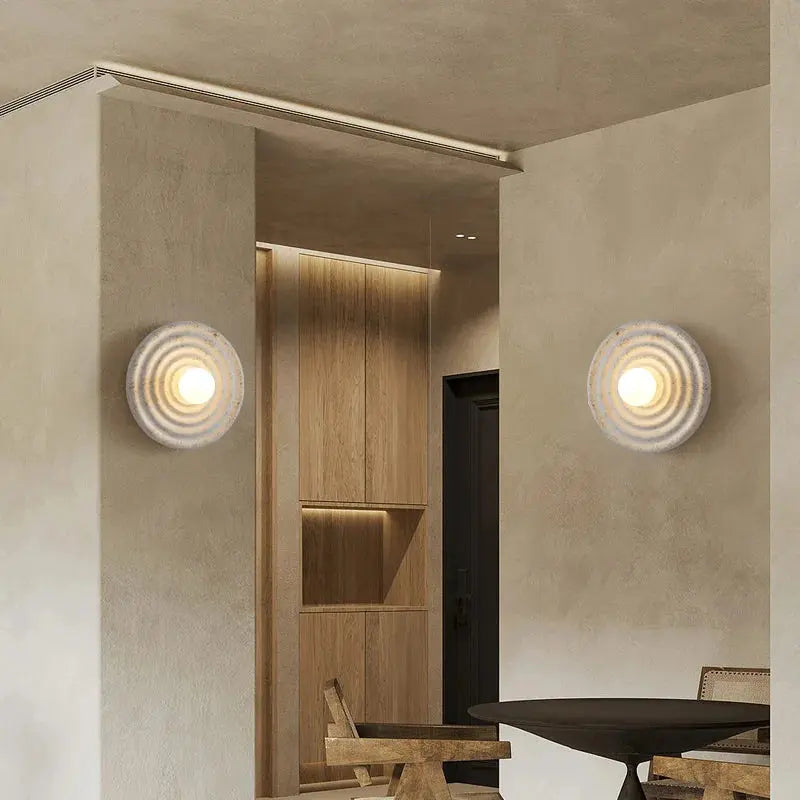 Fien – Wabi-Sabi Style Round LED Wall Light for Ambient Interior Lighting Lampasa.com