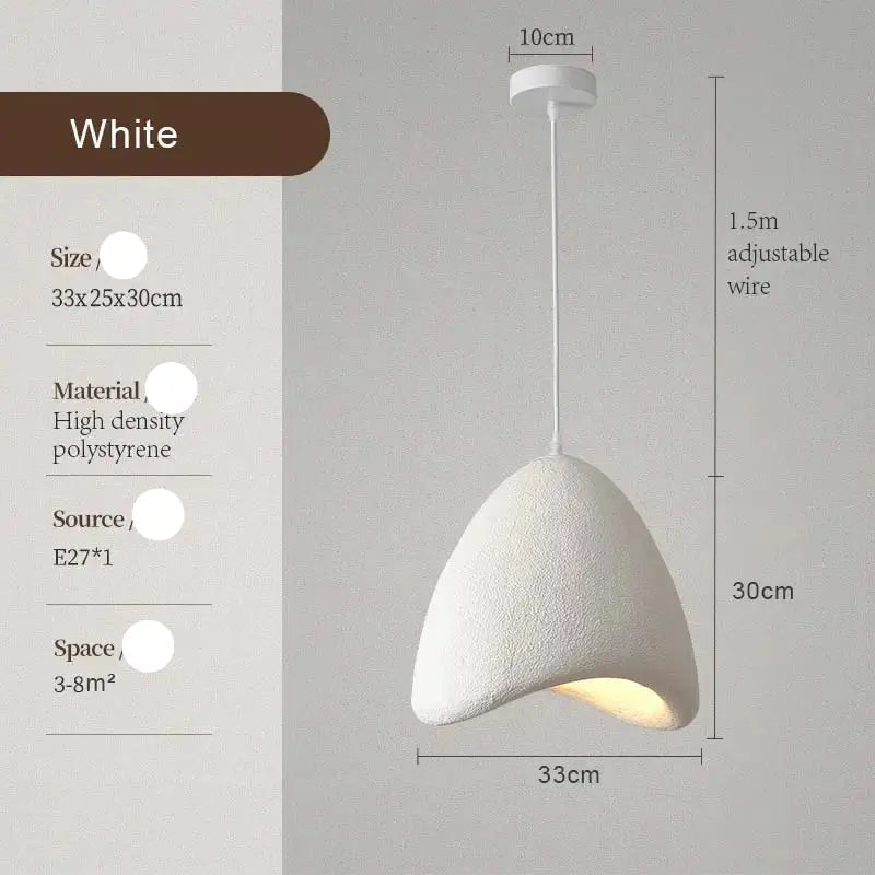 Kaia – Handmade Japandi Wabi-Sabi LED Pendant Light for Serene, Minimalist Interiors Monalume.com