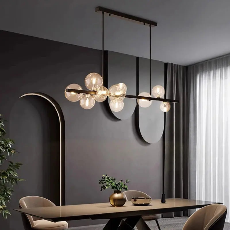 Alvin – Modern LED Pendant Light with Metal and Glass Design for Dining Tables and Bars Monalume.com