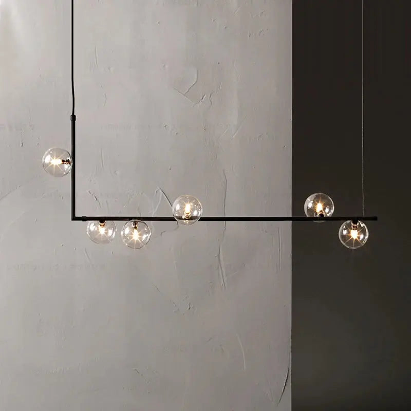 Anton – Nordic Minimalist LED Pendant Light with Glass Ball Design for Dining Tables and Bars Monalume.com