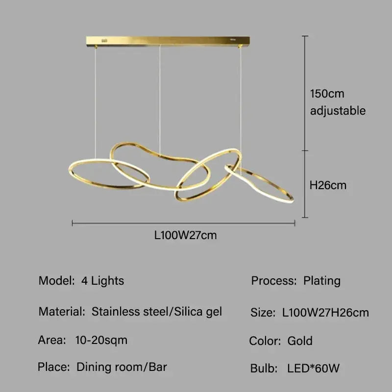 Edda – Creative Circular Dimmable LED Pendant Light for Dining Tables and Bars Monalume.com