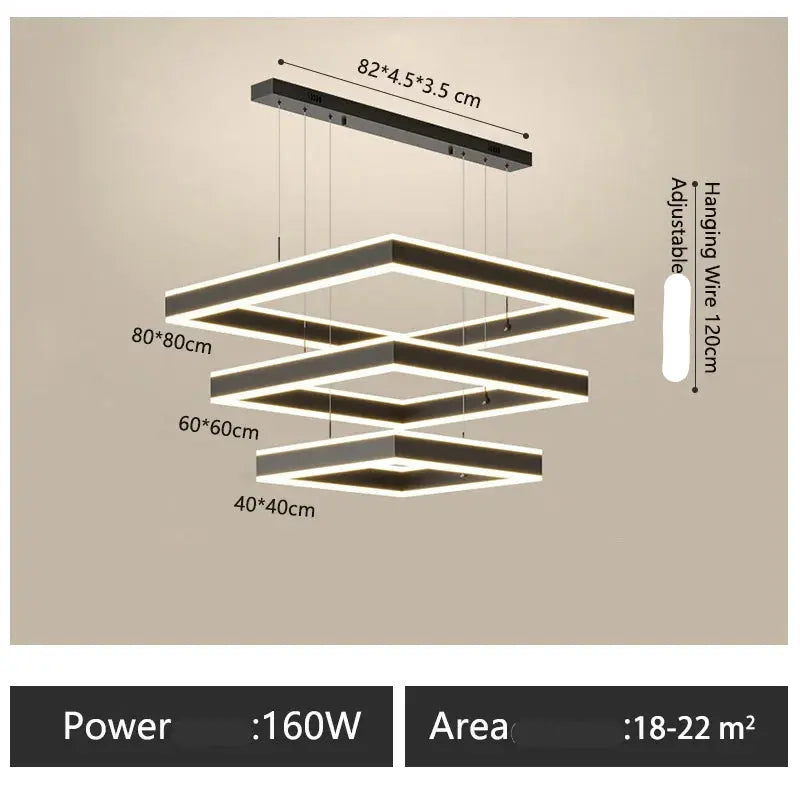 Zerel – Scandinavian Elegant Modern Square Dimmable LED Pendant Lamp Lampasa.com