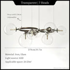 Leif – Modern Glass Ball LED Pendant Light for Dining Tables and Bars Monalume.com