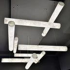 Hasteinn – Dimmable LED Pendant Light with Creative Marble Tube Design for Dining Tables and Bars Monalume.com