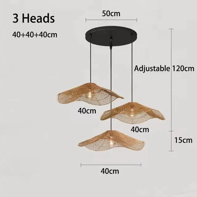Lyra – Hand-Knitted Rattan LED Pendant Light for Cozy, Natural Decor Monalume