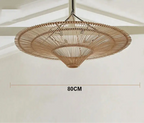 Mika – Handmade Round Japanese Rattan LED Pendant Light for Minimalist Interiors Monalume