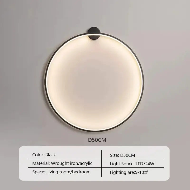 Luna – Modern Minimalist Dimmable LED Ring Wall Lamp for Sleek, Ambient Lighting Monalume