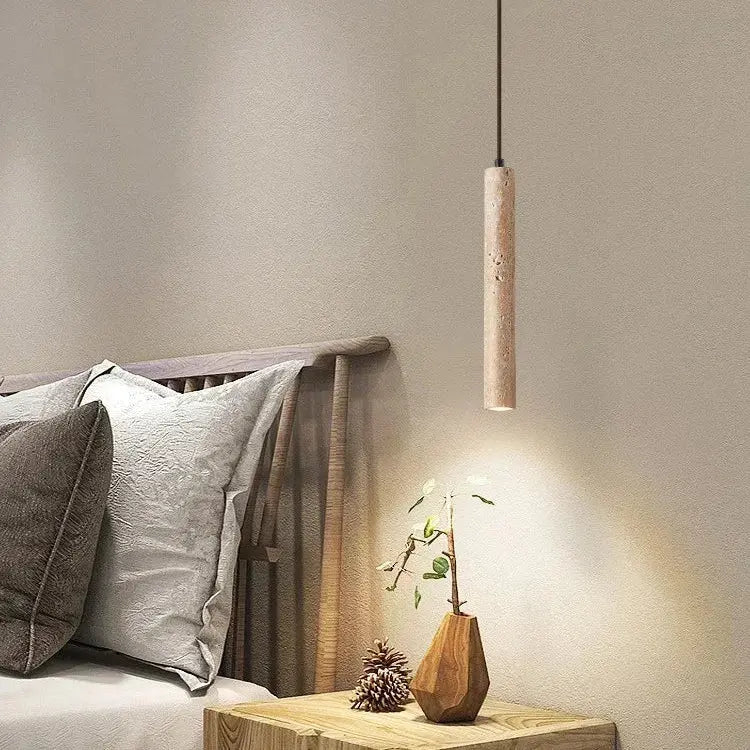 Lars – Cave Stone Long Tube LED Pendant Lamp for Natural, Modern Lighting Monalume