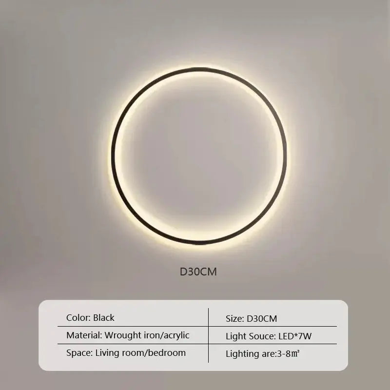 Luna – Modern Minimalist Dimmable LED Ring Wall Lamp for Sleek, Ambient Lighting Monalume