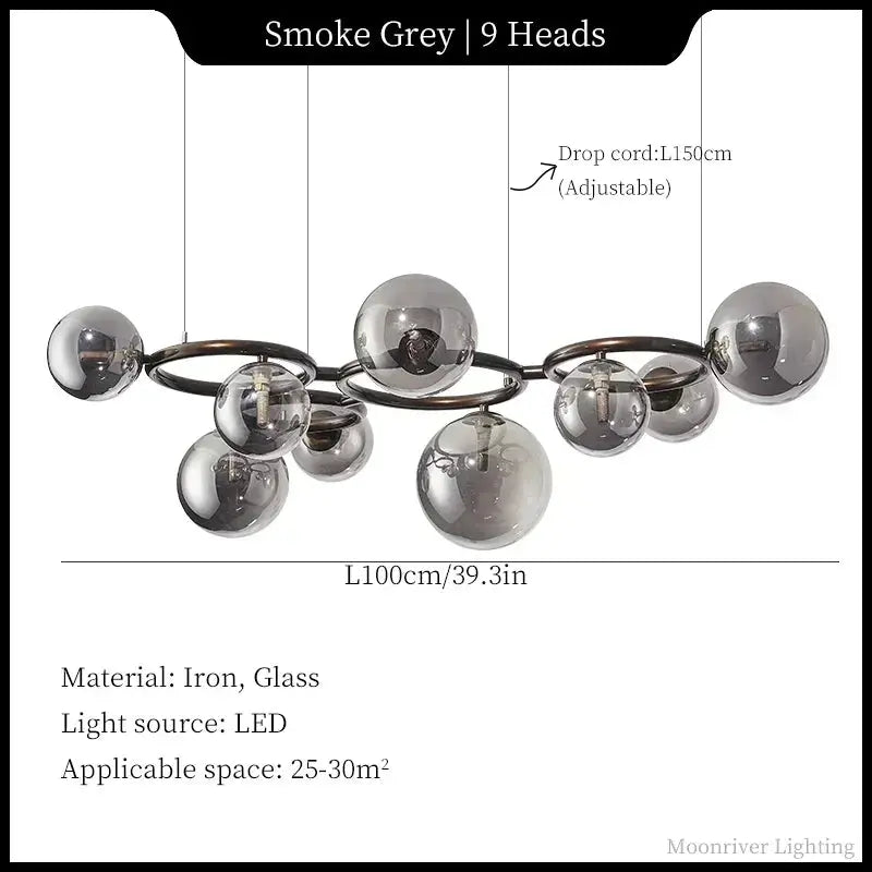 Leif – Modern Glass Ball LED Pendant Light for Dining Tables and Bars Monalume.com