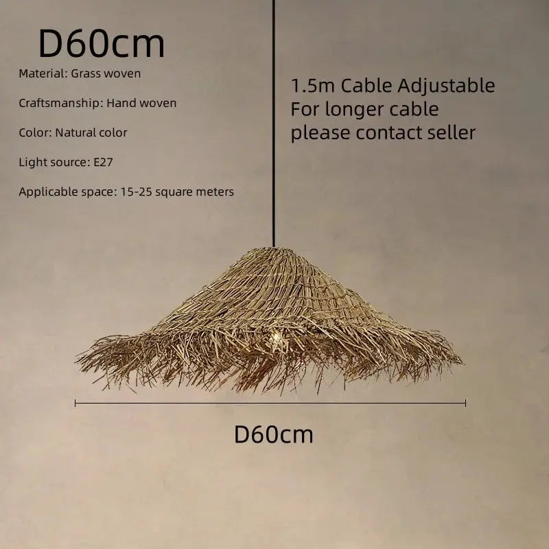 Henrick – Handmade Rattan LED Pendant Light for Natural and Boho Interiors Monalume.com