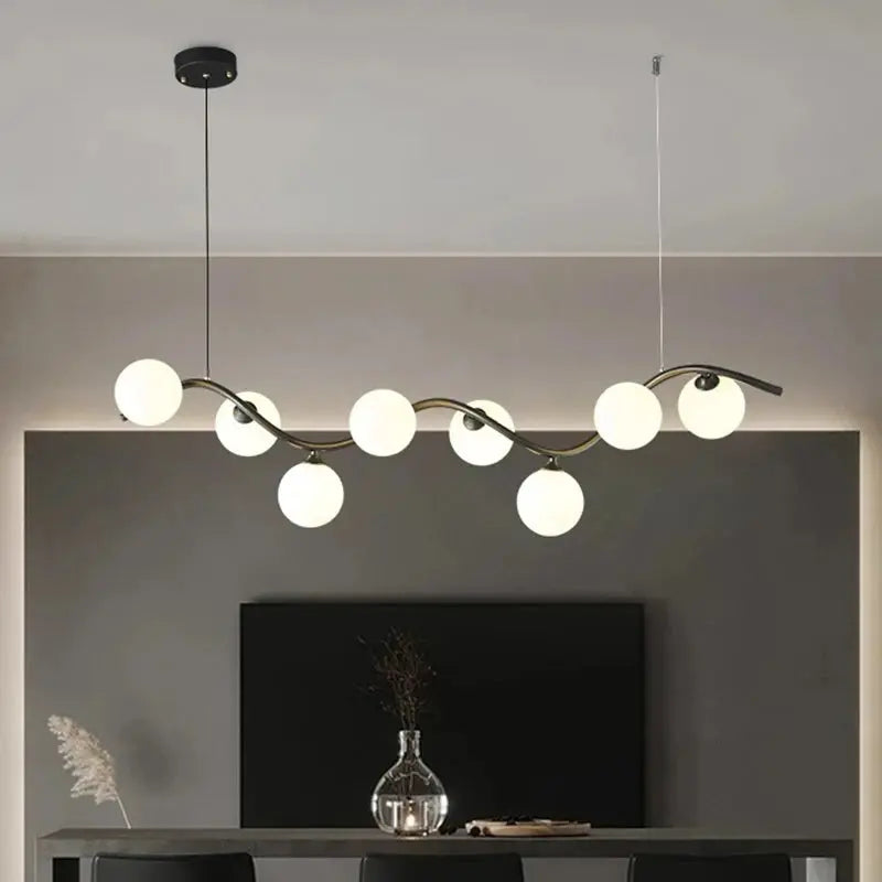 Isak – Dimmable LED Pendant Light with Milky Glass Shade for Dining Tables and Bars Monalume.com