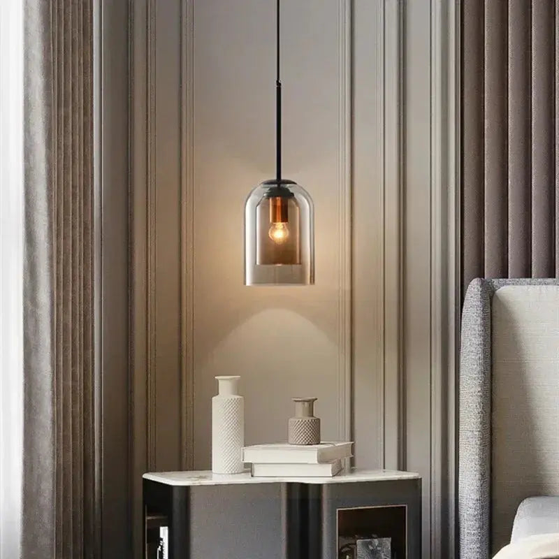 Charlie – Post-Modern LED Pendant Light with Double Glass Design Lampasa.com