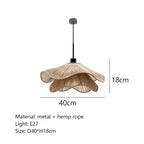 Kirsten – Hand-Knitted Wabi-Sabi Hemp Rope LED Pendant Light for Natural, Rustic Decor Monalume