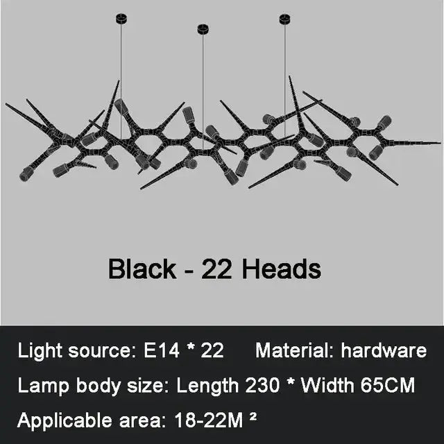 Thorsten – Modern Antler-Style Dimmable LED Pendant Monalume.com