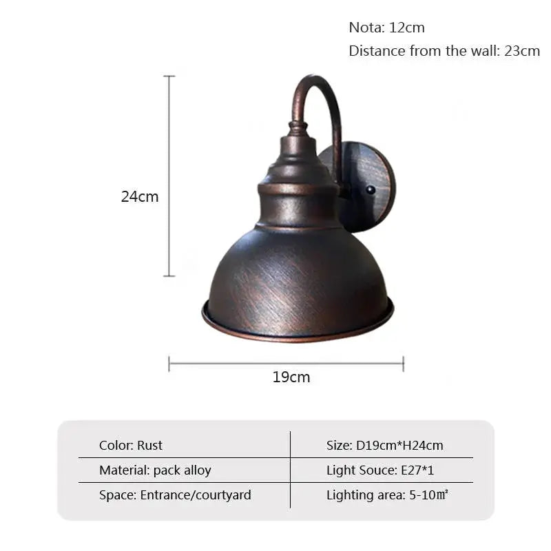 Elinor – Industrial Retro Outdoor IP65 Wall Lamp for Durable Vintage Lighting Monalume