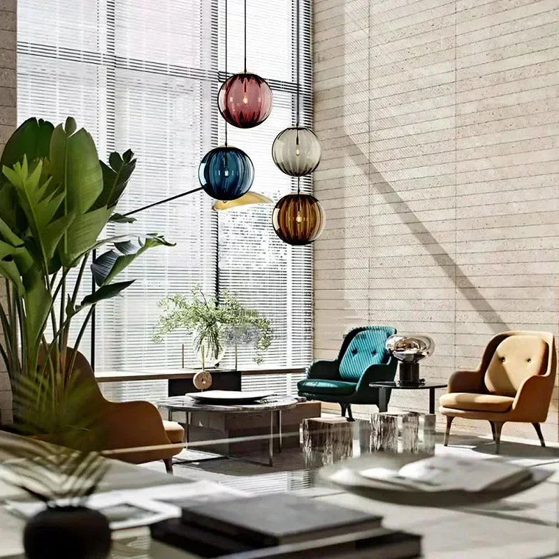 Modern Colorful LED Glass Ball Pendant Lamp – Roma Lampasa.com