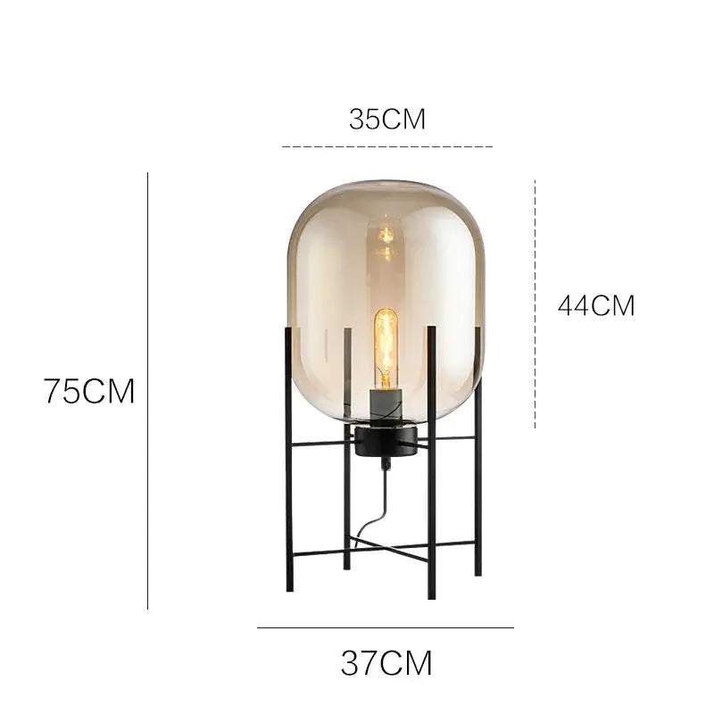 Hermann – Nordic Large Glass LED Table and Floor Lamp for Cozy Spaces Monalume