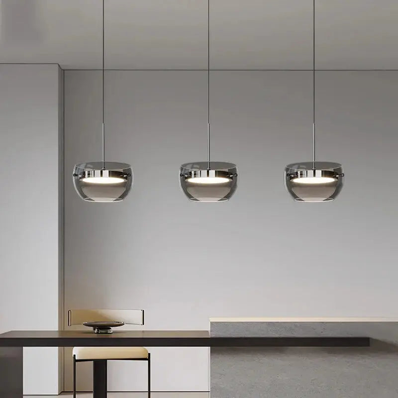 Haakon – Modern Smoked Glass LED Pendant Light for Dining Tables and Bars Monalume.com
