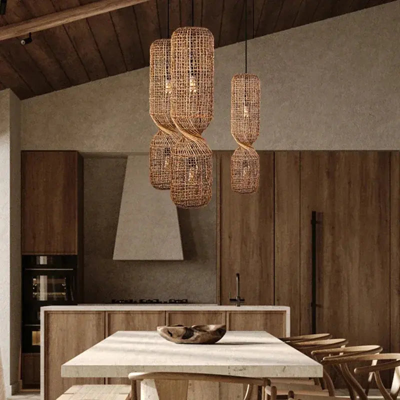 Kira – Vintage-Style Wicker LED Pendant Light for Classic, Cozy Spaces Monalume