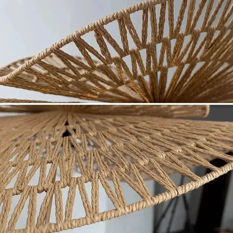 Greta – Handwoven Retro Rattan LED Pendant Light for Cozy Vintage Interiors Monalume