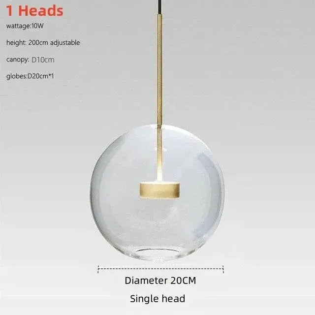 Edzard – Unique Glass Bubble Dimmable LED Pendant Light for Modern Interiors Monalume.com
