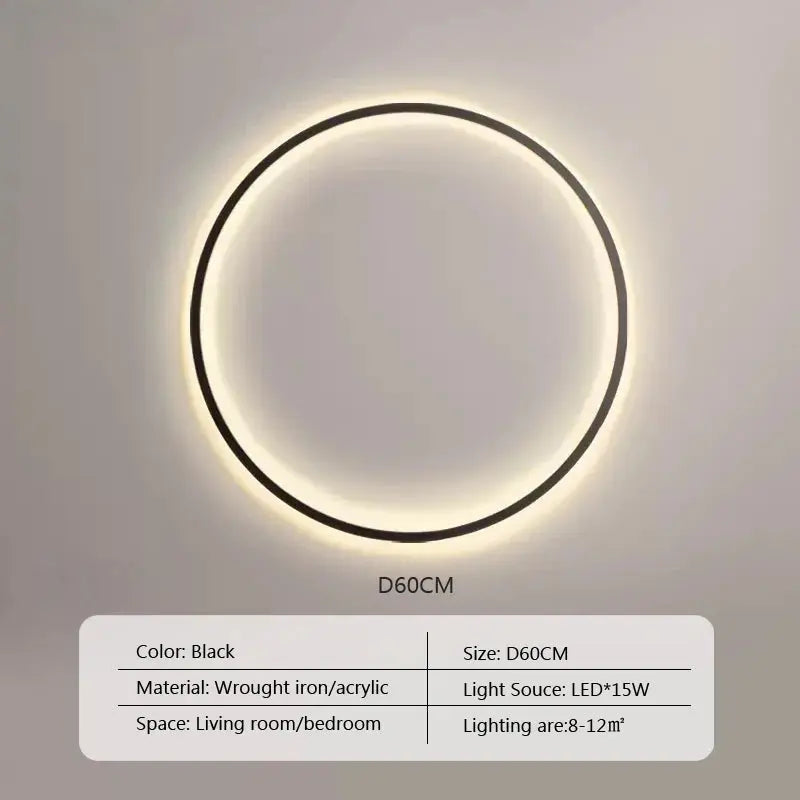 Luna – Modern Minimalist Dimmable LED Ring Wall Lamp for Sleek, Ambient Lighting Monalume