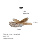 Greta – Handwoven Retro Rattan LED Pendant Light for Cozy Vintage Interiors Monalume