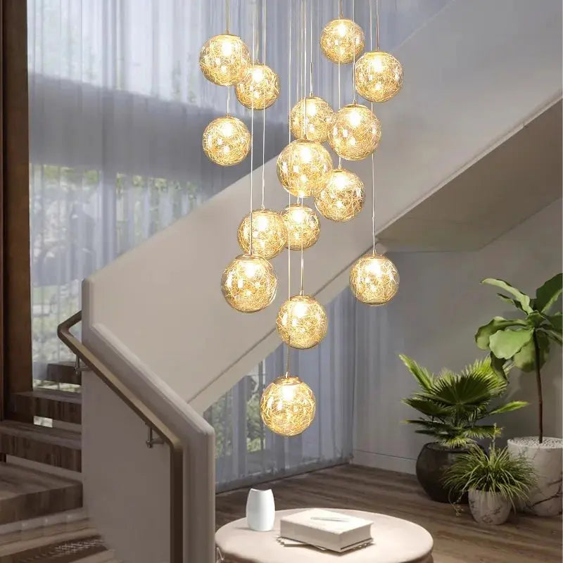 Celestia – Luxury Modern Dimmable LED Staircase Chandelier Lampasa.com
