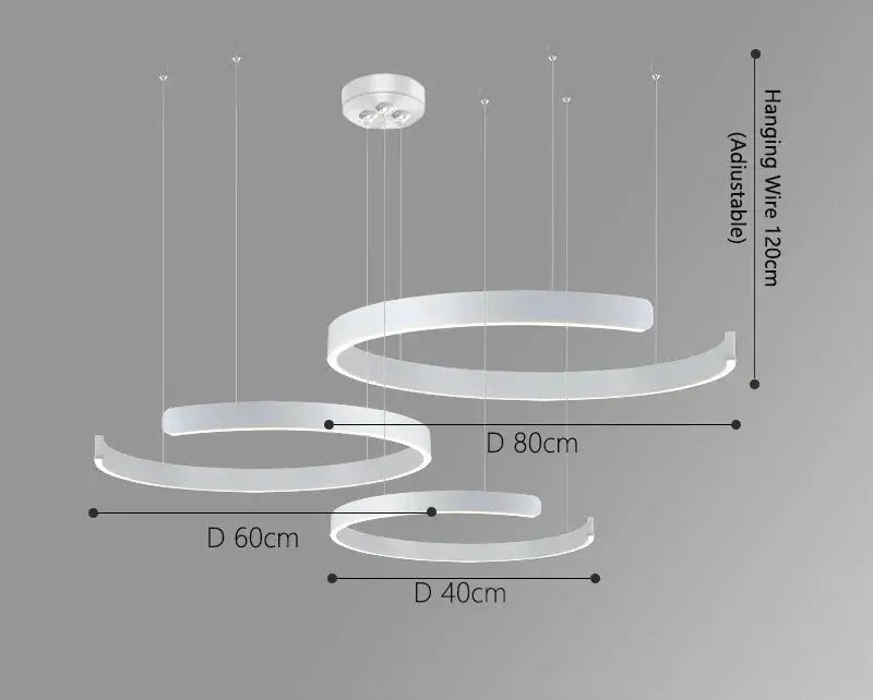 Alberte – Modern Luxury C-Ring Dimmable LED Pendant Lamp Monalume