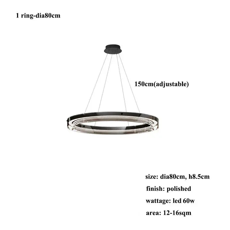 Espen – Modern Glass Circle Dimmable LED Pendant Lamp for Sleek Lighting Monalume